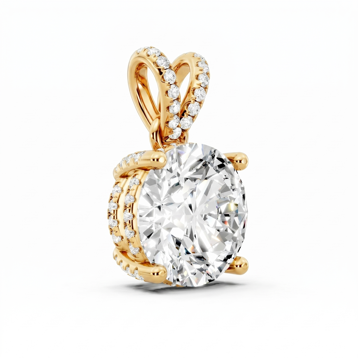 Moissanite Style Diamond Pendant p10272 - Yellow Gold