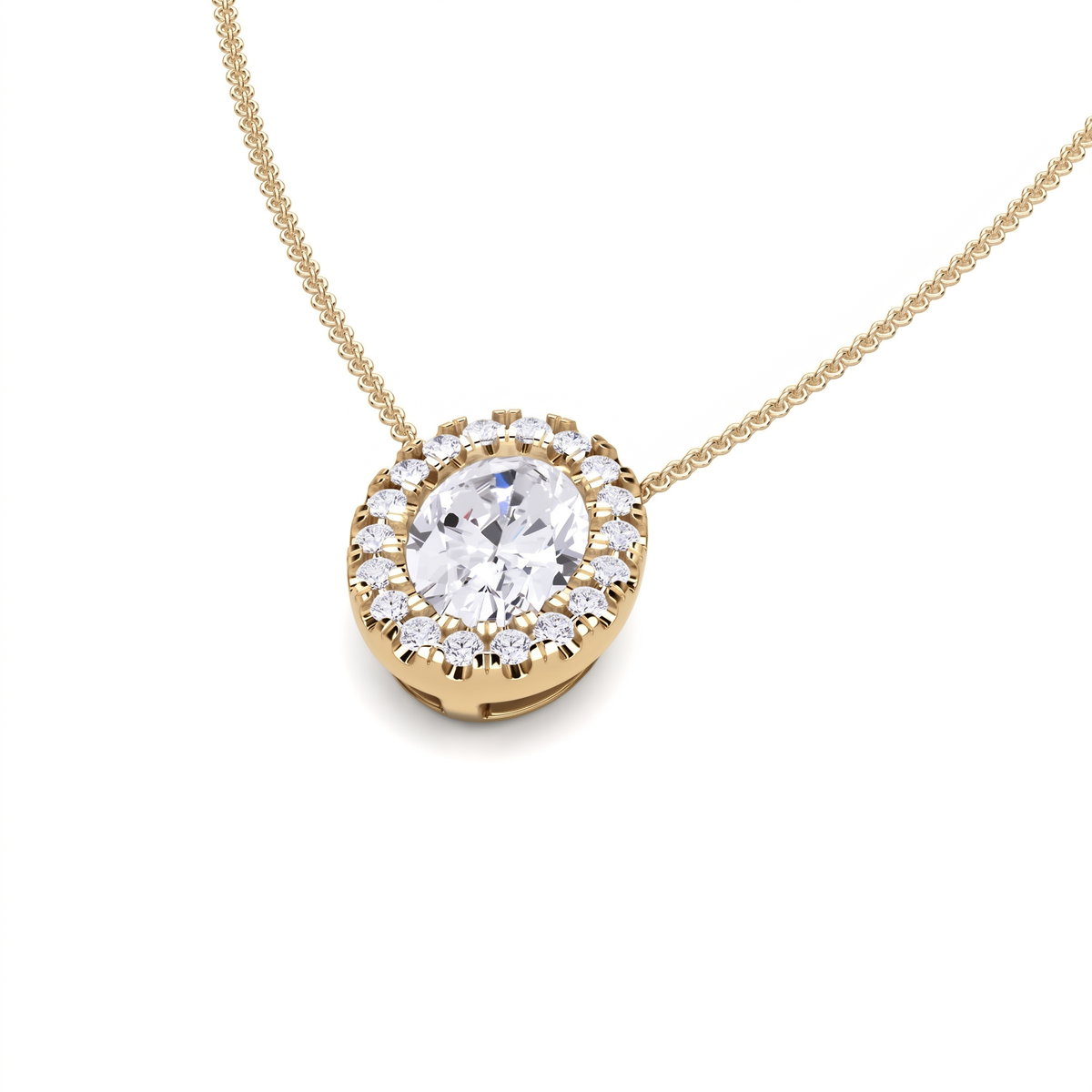 Moissanite Style Diamond Pendant p10241 - Yellow Gold