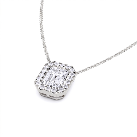 Moissanite Style Diamond Pendant p10238 - White Gold