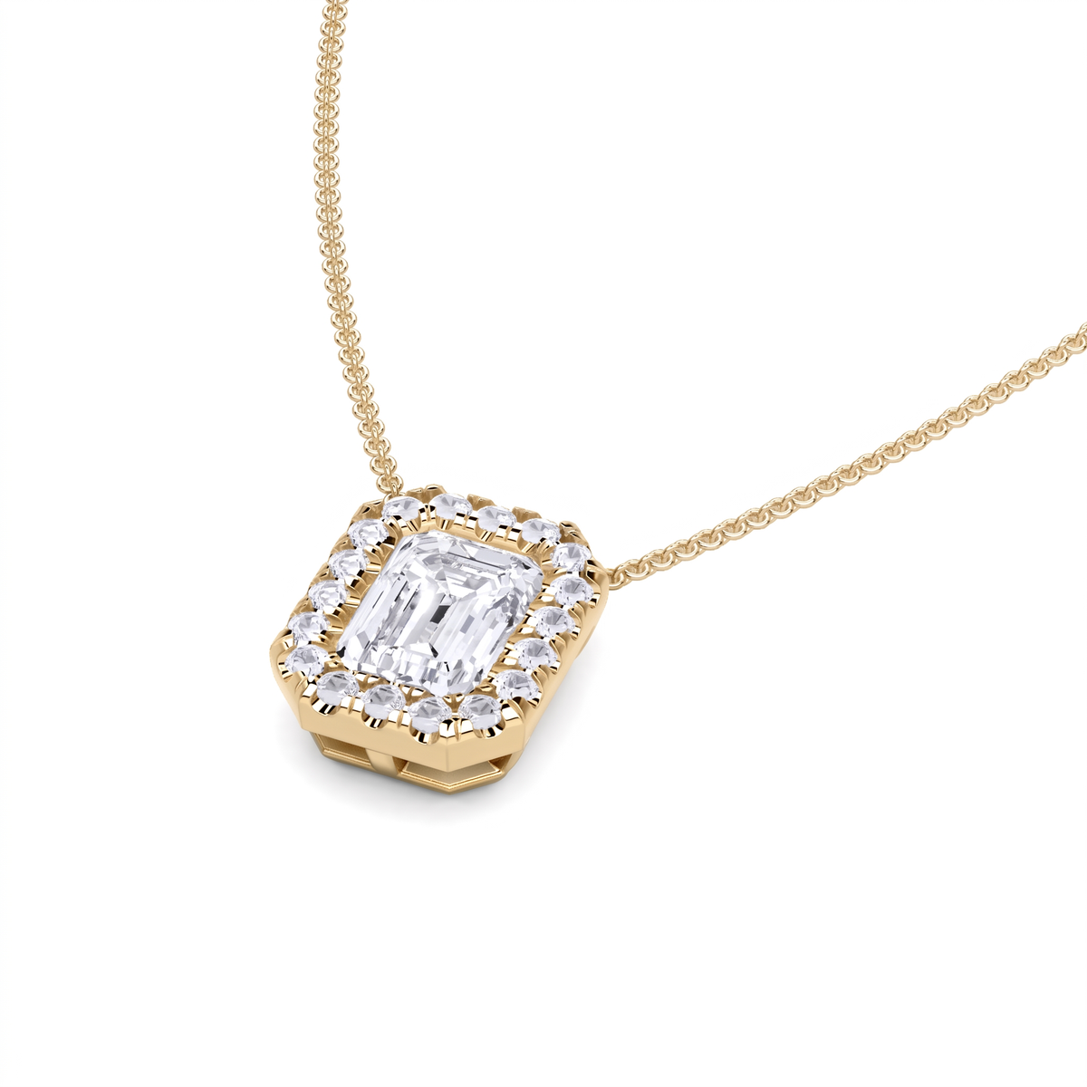 Moissanite Style Diamond Pendant p10238 - Yellow Gold