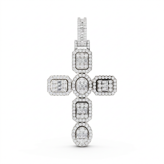 Moissanite Style Diamond Pendant 602897p - White Gold