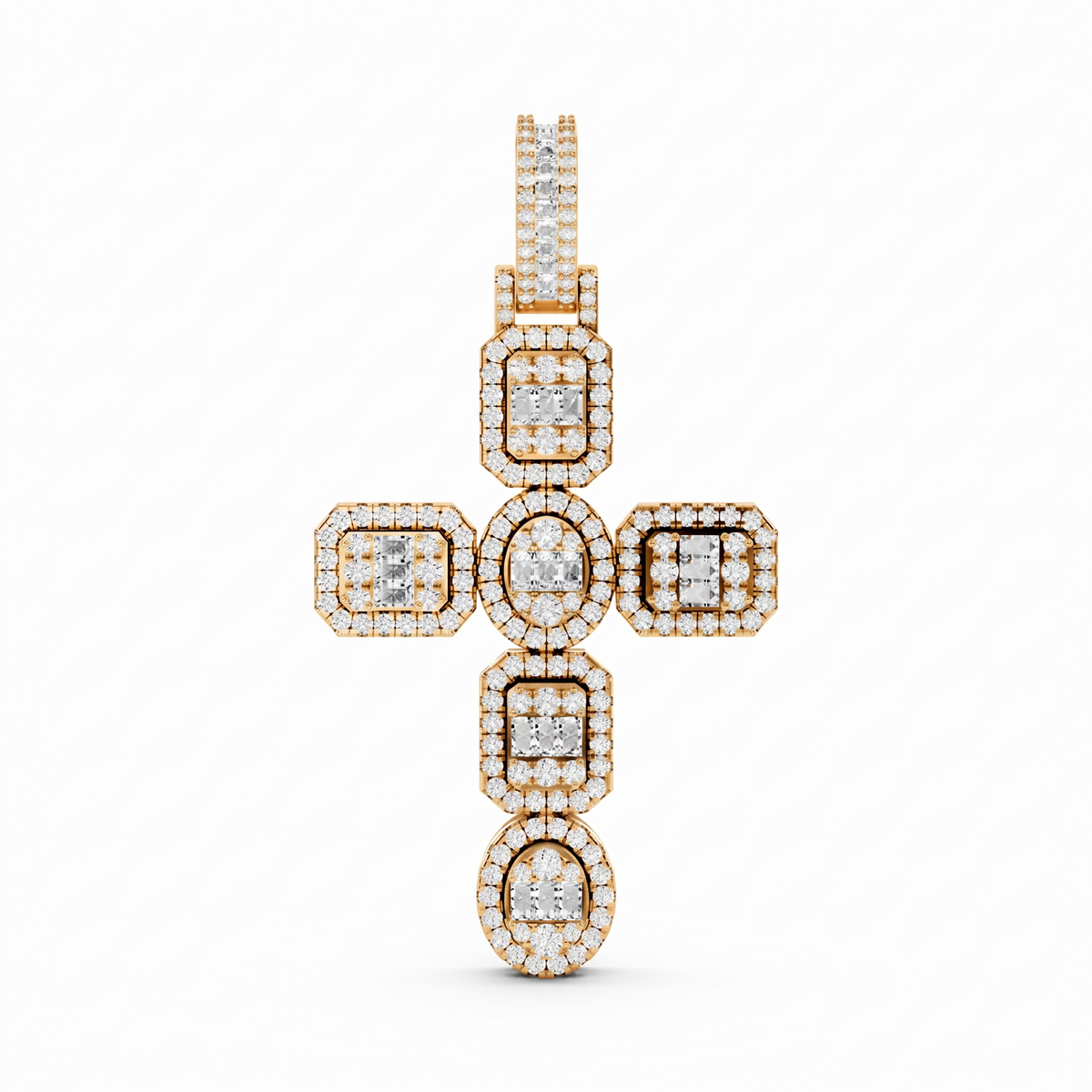 Moissanite Style Diamond Pendant 602897p - Yellow Gold