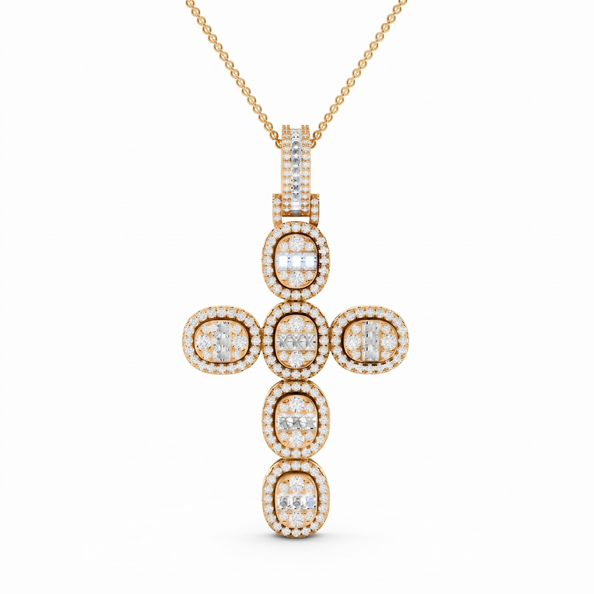 Moissanite Style Diamond Pendant 602896p - Yellow Gold