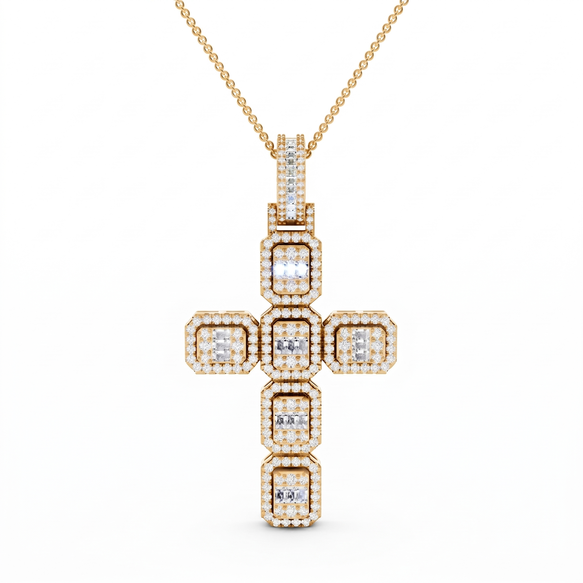 Moissanite Style Diamond Pendant 602895p - Yellow Gold