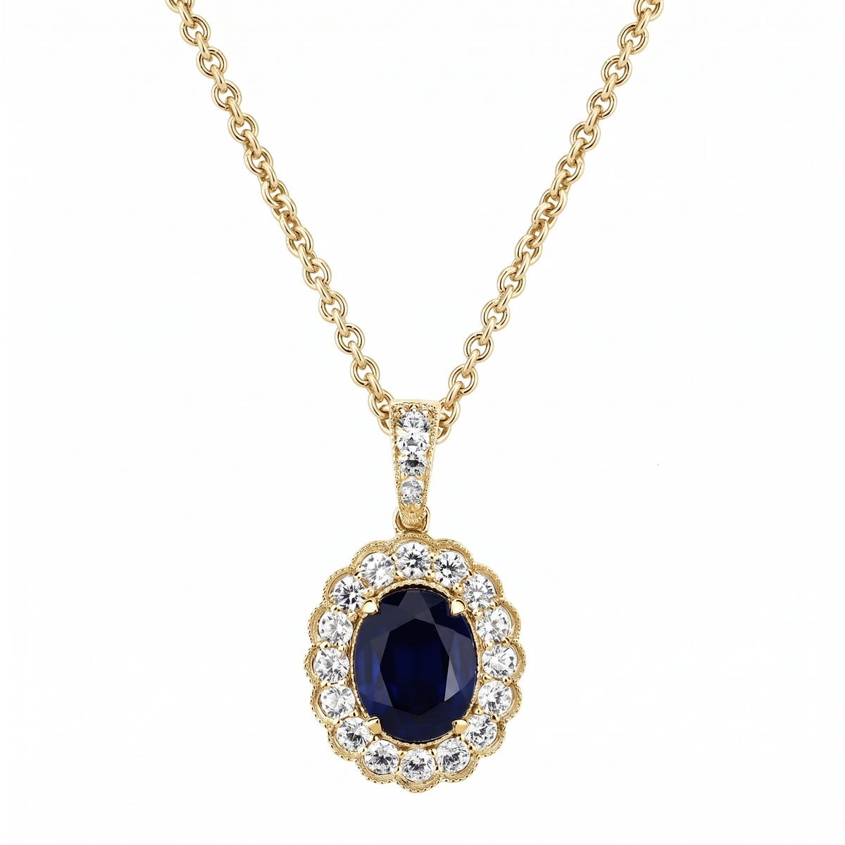 Diamond & Color Stone Pendant 601735p - Yellow Gold