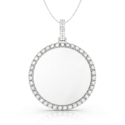 Classic Diamond Cluster Pendant 501358p - White Gold