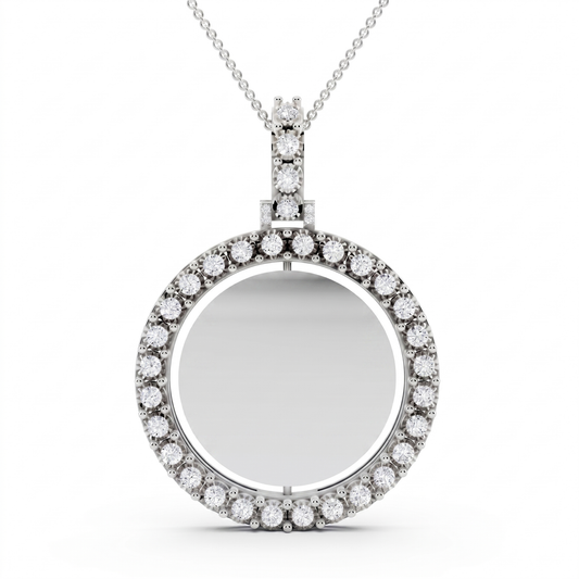 Classic Diamond Cluster Pendant 501356p - White Gold