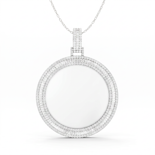 Multi Shape Diamond Statement Pendant 501355p - White Gold