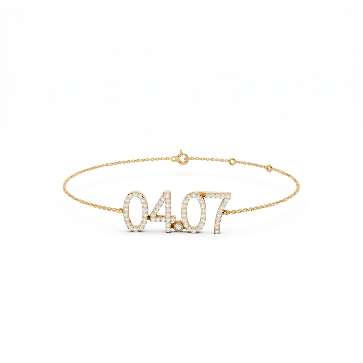 Silver CZ Pendant - Yellow Gold