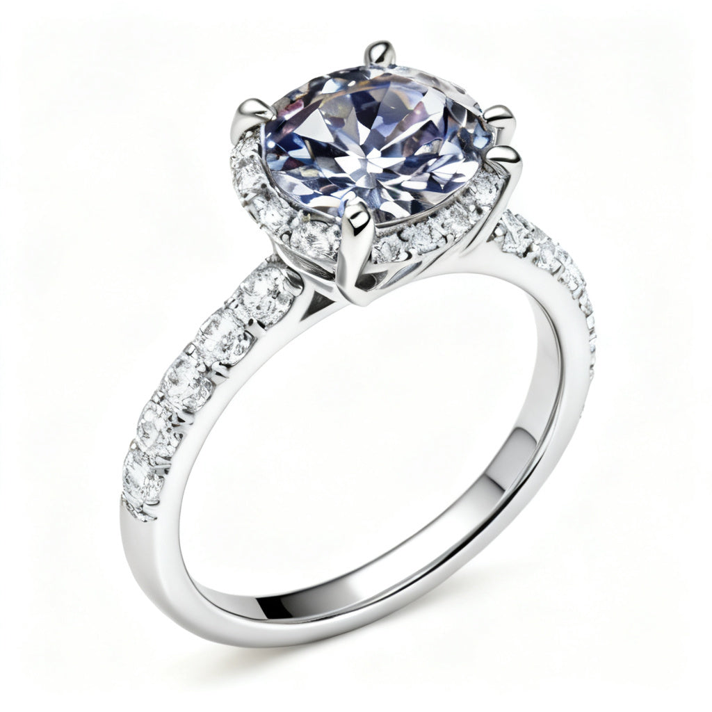 Luminous Oval Radiance Ring White Gold Side View