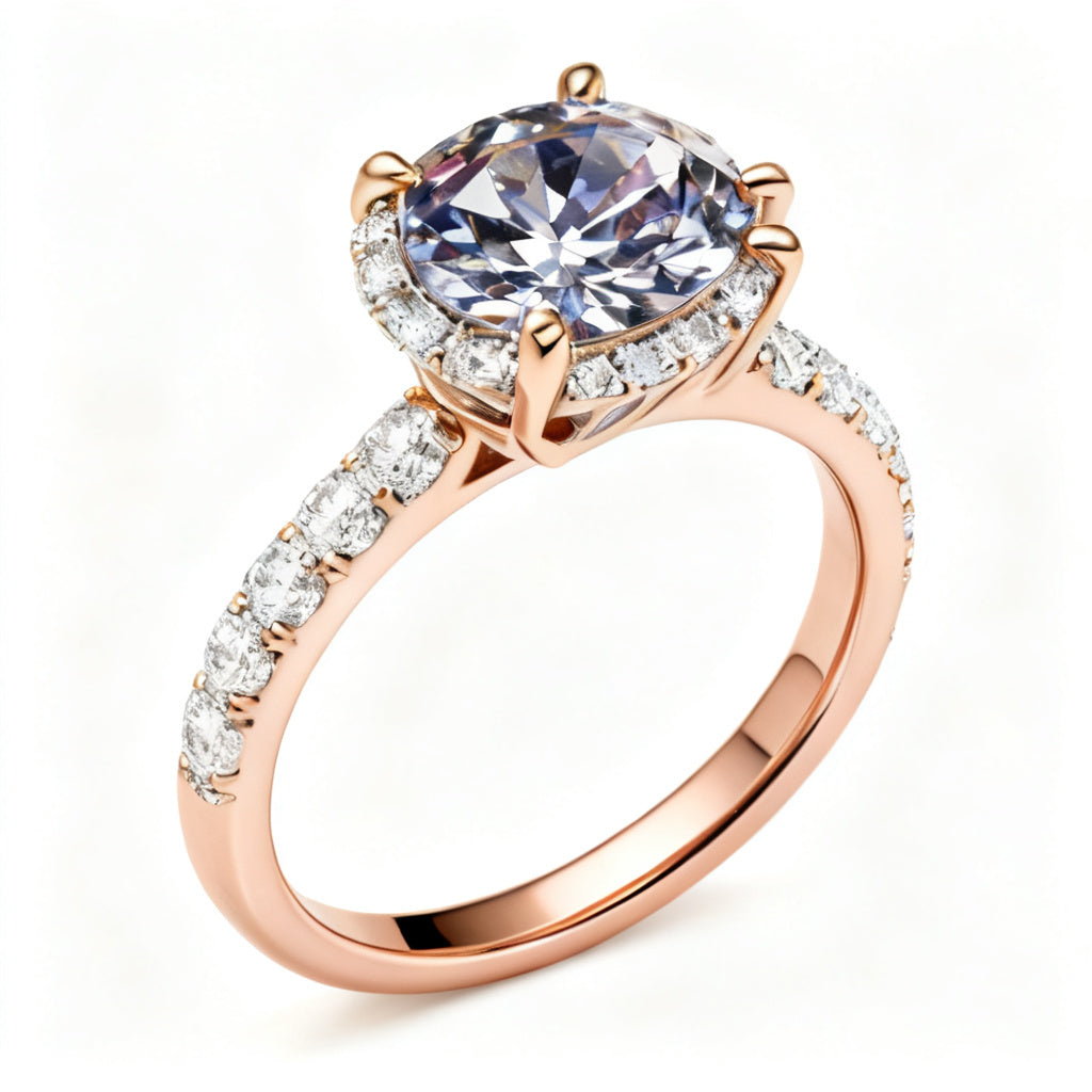 Luminous Oval Radiance Ring Rose Gold Side View