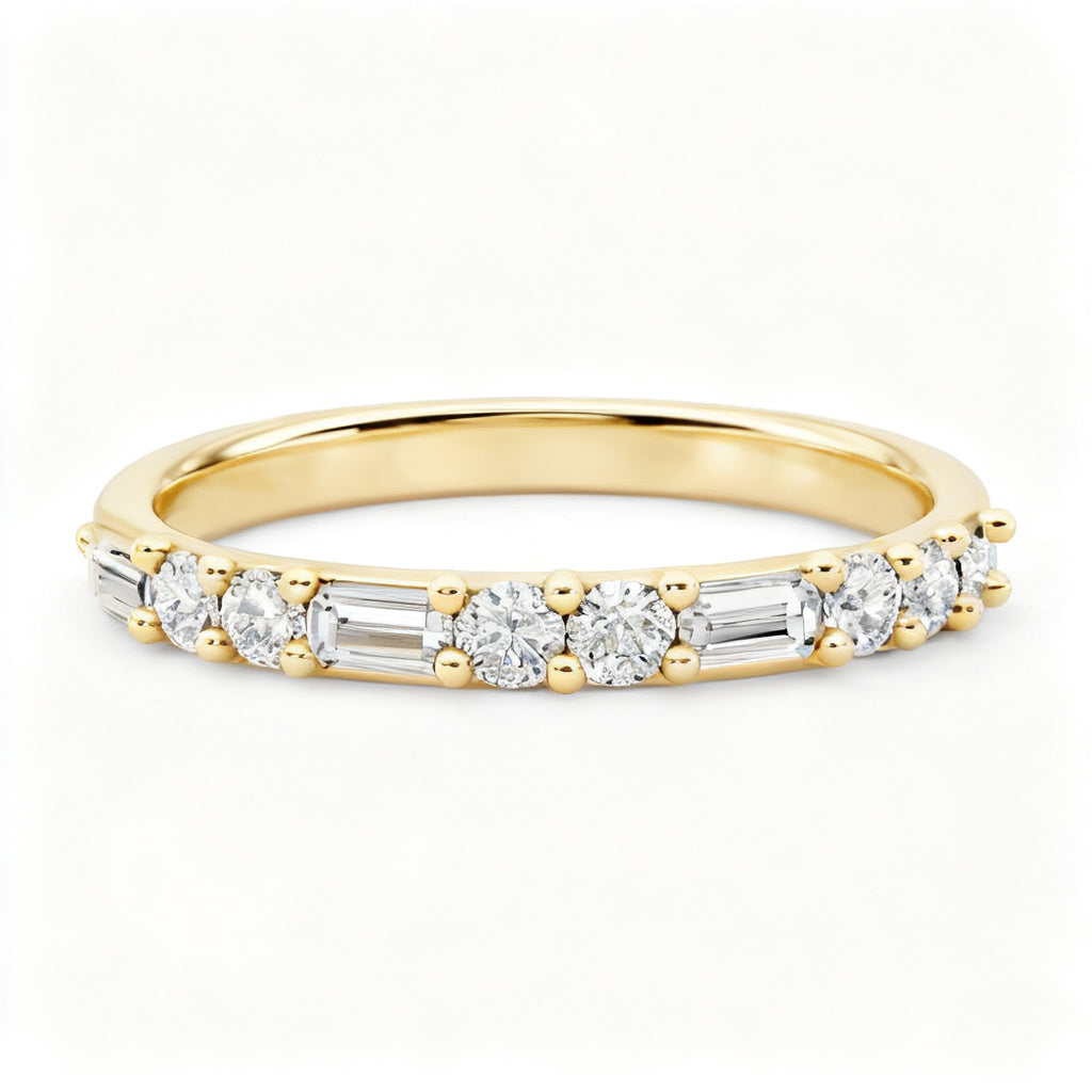 Elysian Linear Band Ring Yellow Gold Front View