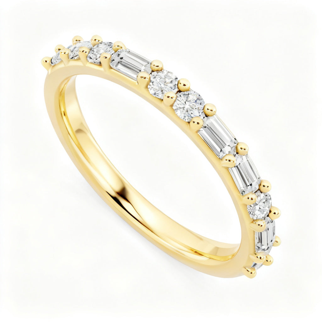 Elysian Linear Band Ring Yellow Gold 45 Degree View