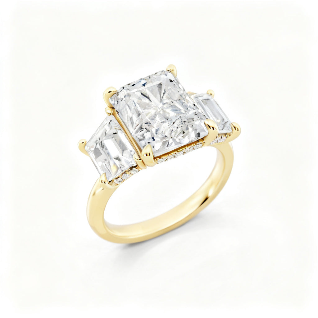 Radiant Ecliptic Grandeur Ring Yellow Gold Overhead View