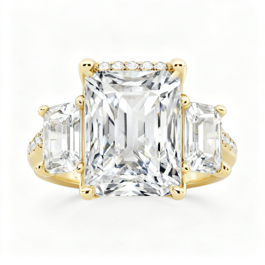 Radiant Ecliptic Grandeur Ring Yellow Gold Front View