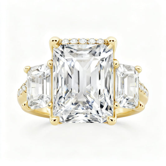 Radiant Ecliptic Grandeur Ring Yellow Gold Front View