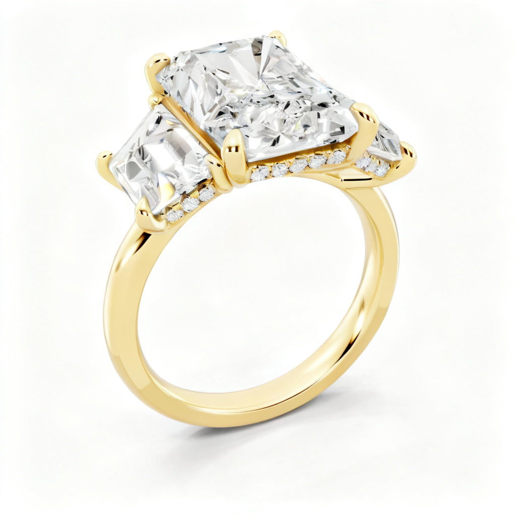 Radiant Ecliptic Grandeur Ring Yellow Gold Side View