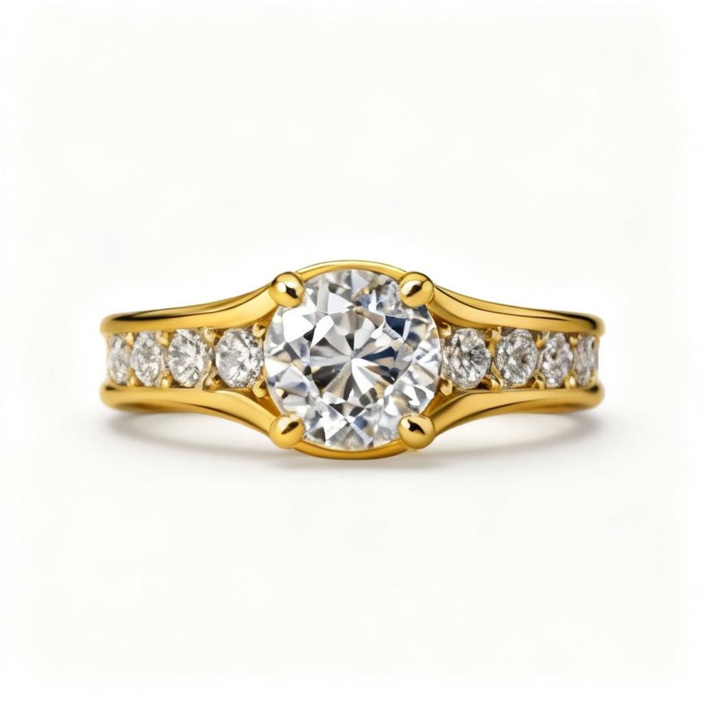 Luminous Array Band Ring Yellow Gold Front View