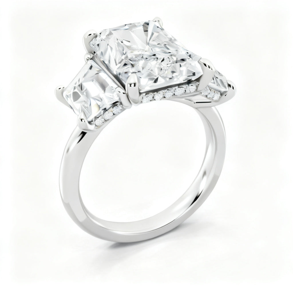Radiant Ecliptic Grandeur Ring White Gold Side View