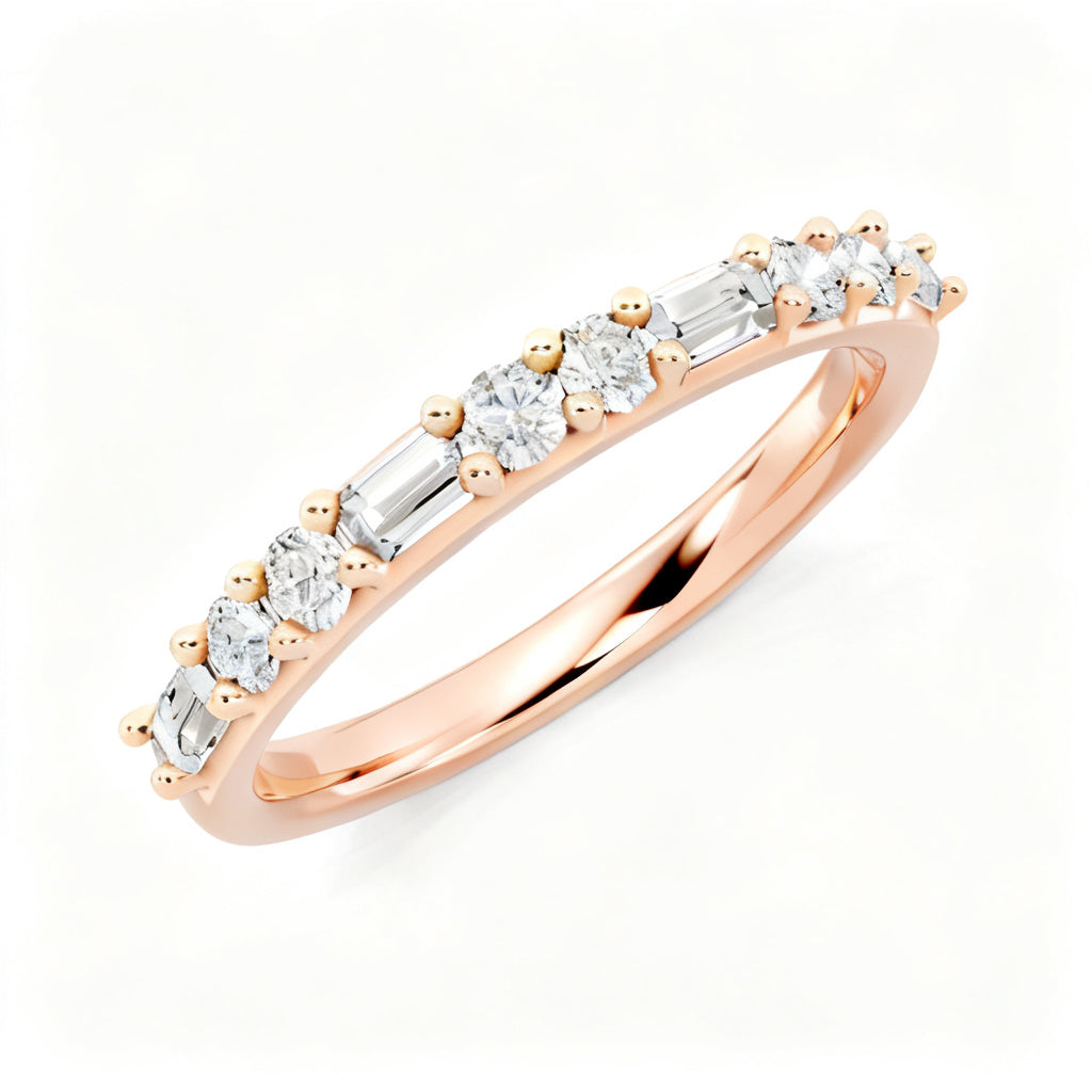 Elysian Linear Band Ring Rose Gold Overhead View