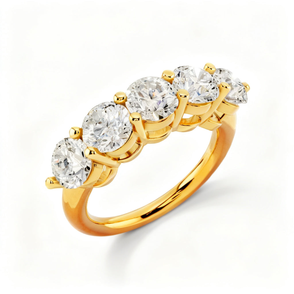 Quintessence Band Ring Yellow Gold Overhead View