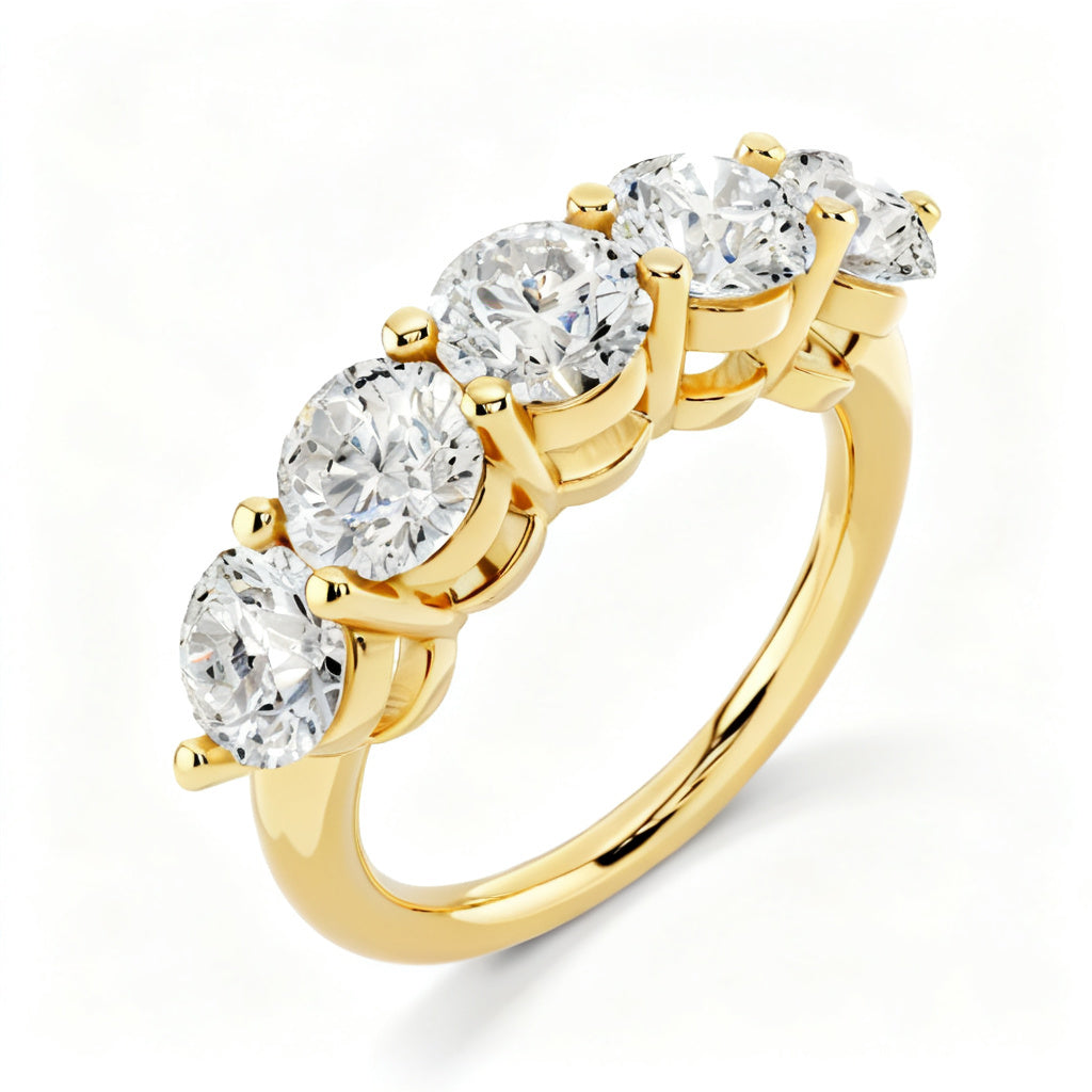 Quintessence Band Ring Yellow Gold 45 Degree View