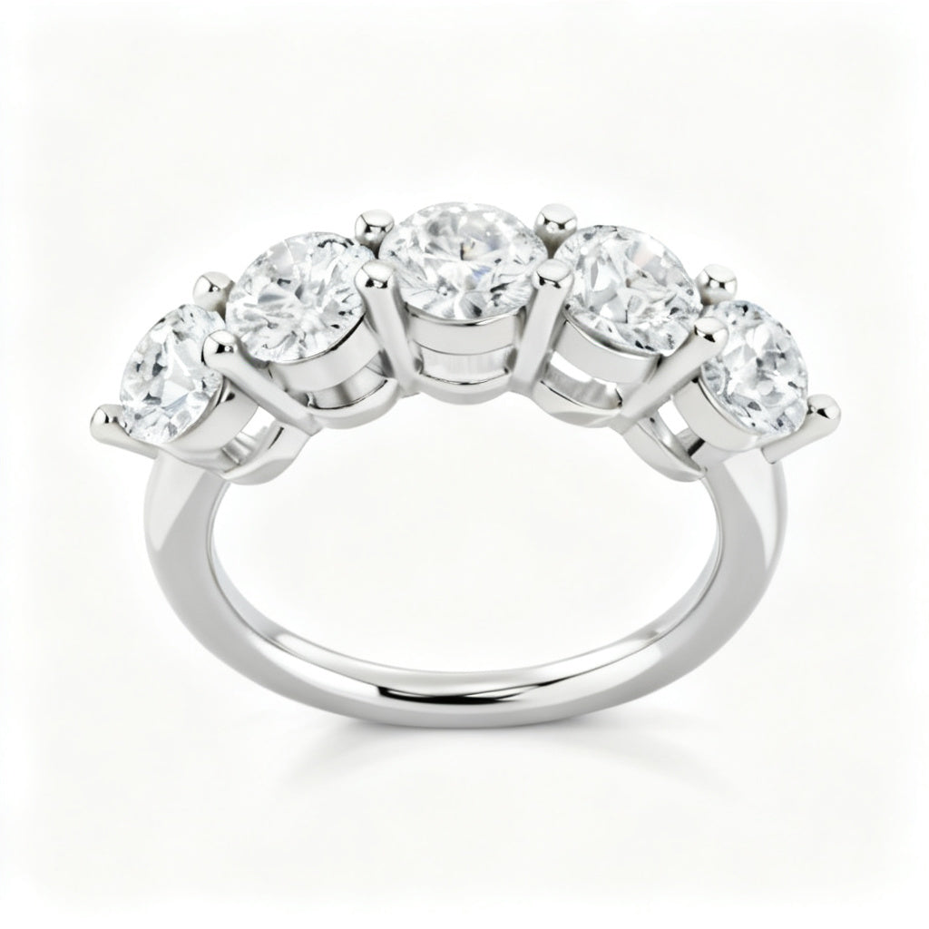 Quintessence Band Ring White Gold Front View