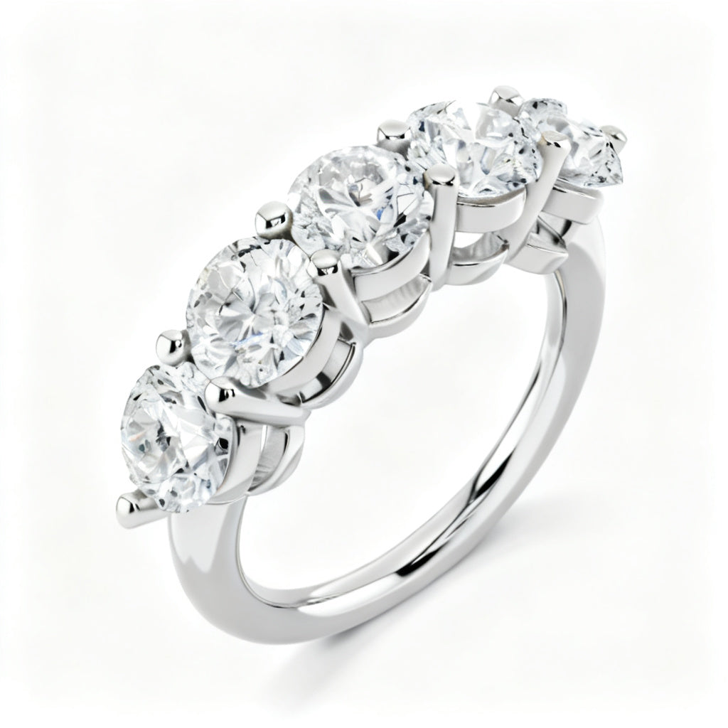 Quintessence Band Ring White Gold 45 Degree View