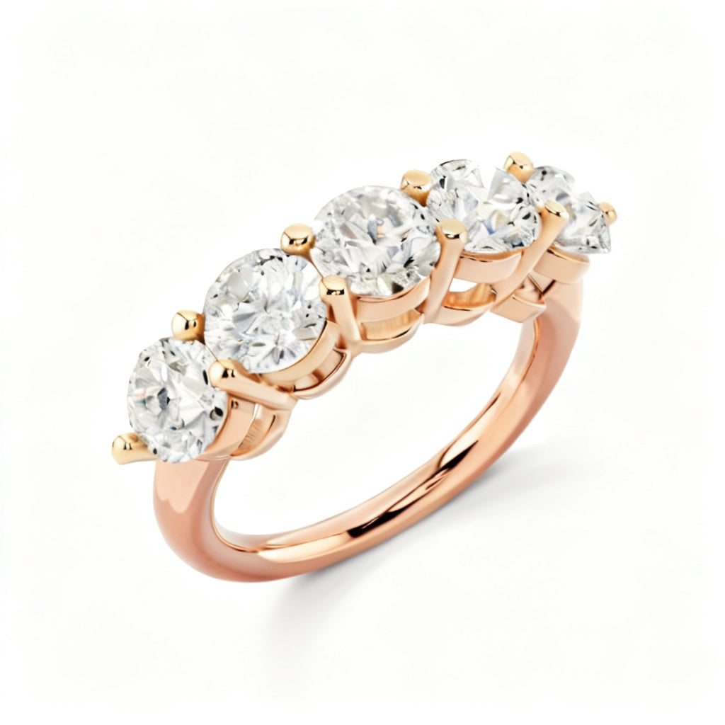 Quintessence Band Ring Rose Gold Overhead View