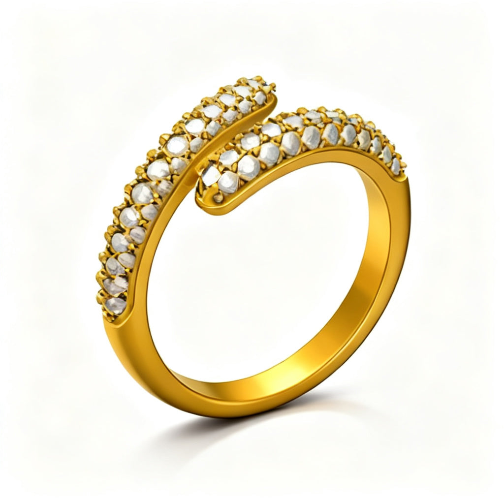 Radiant Pave Eternity Band Ring Yellow Gold 45 Degree View