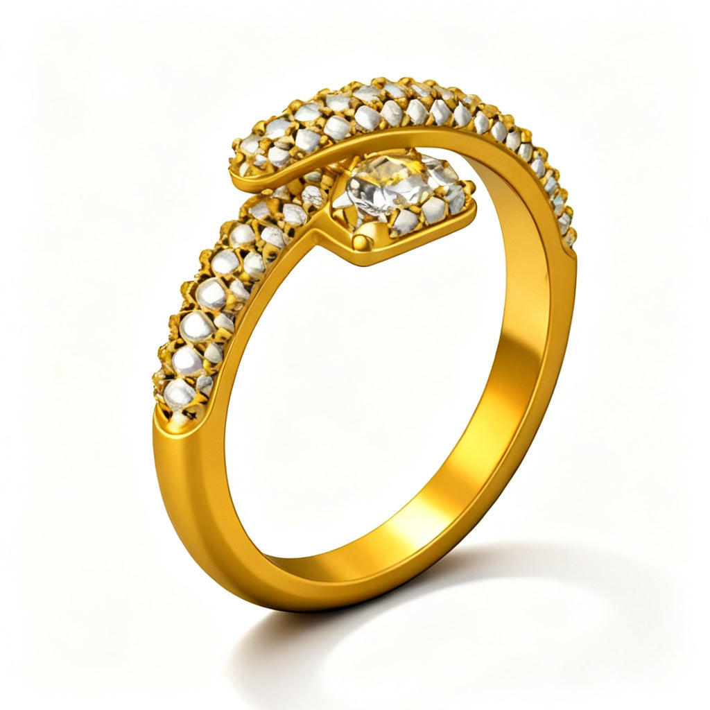 Radiant Pave Eternity Band Ring Yellow Gold Side View