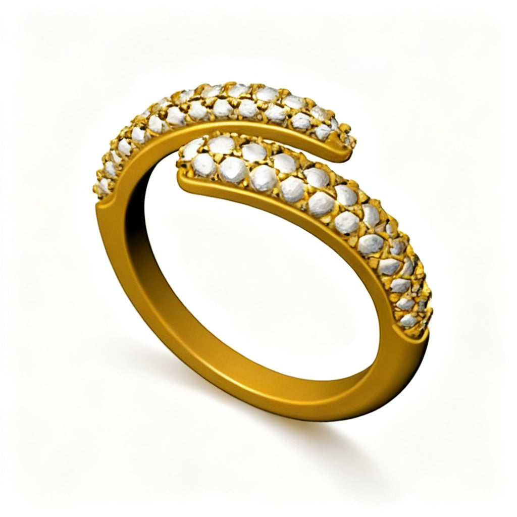 Radiant Pave Eternity Band Ring Yellow Gold Overhead View