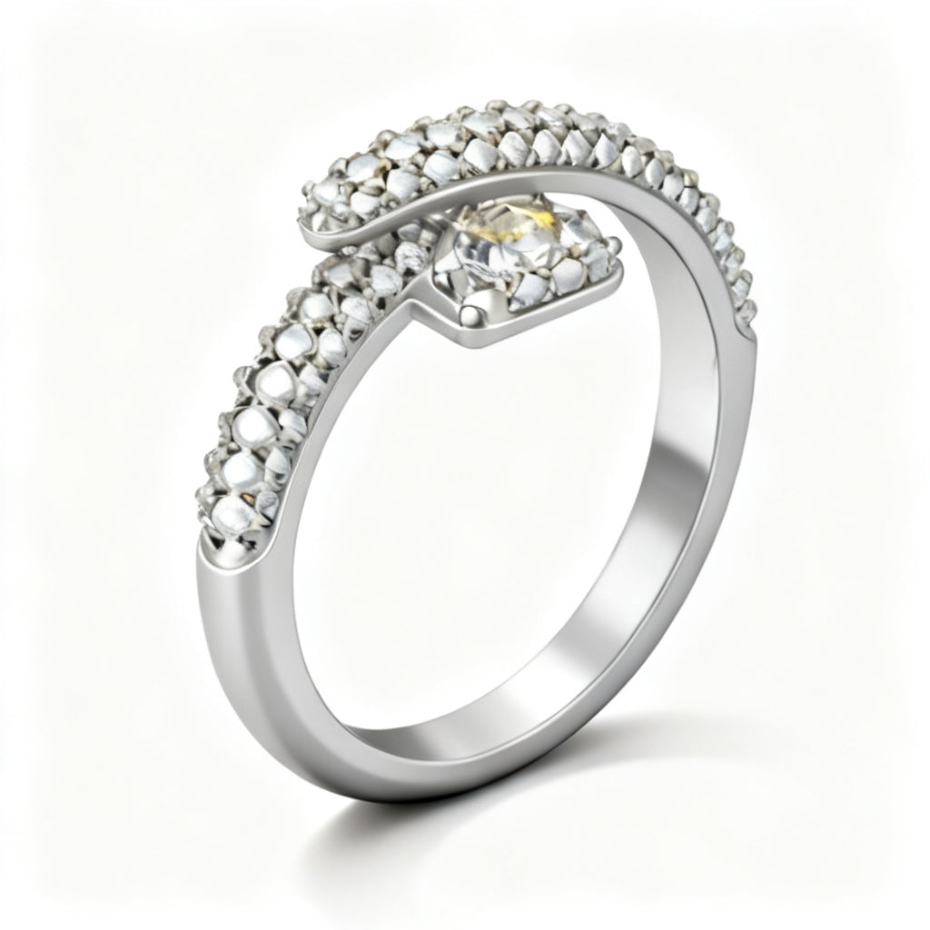 Radiant Pave Eternity Band Ring White Gold Side View