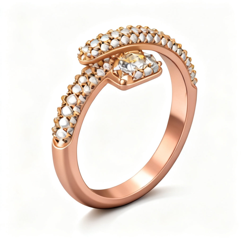 Radiant Pave Eternity Band Ring Rose Gold Side View