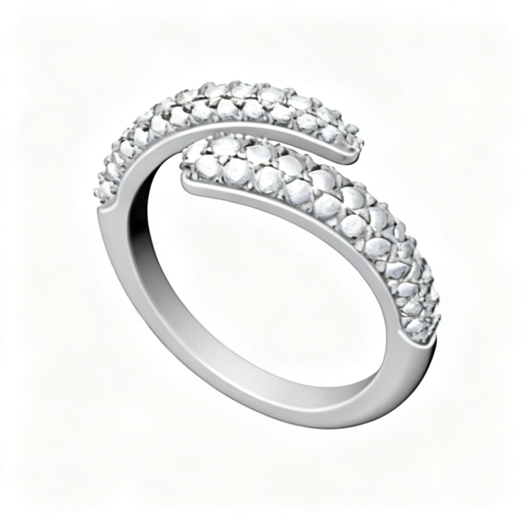 Radiant Pave Eternity Band Ring White Gold Overhead View