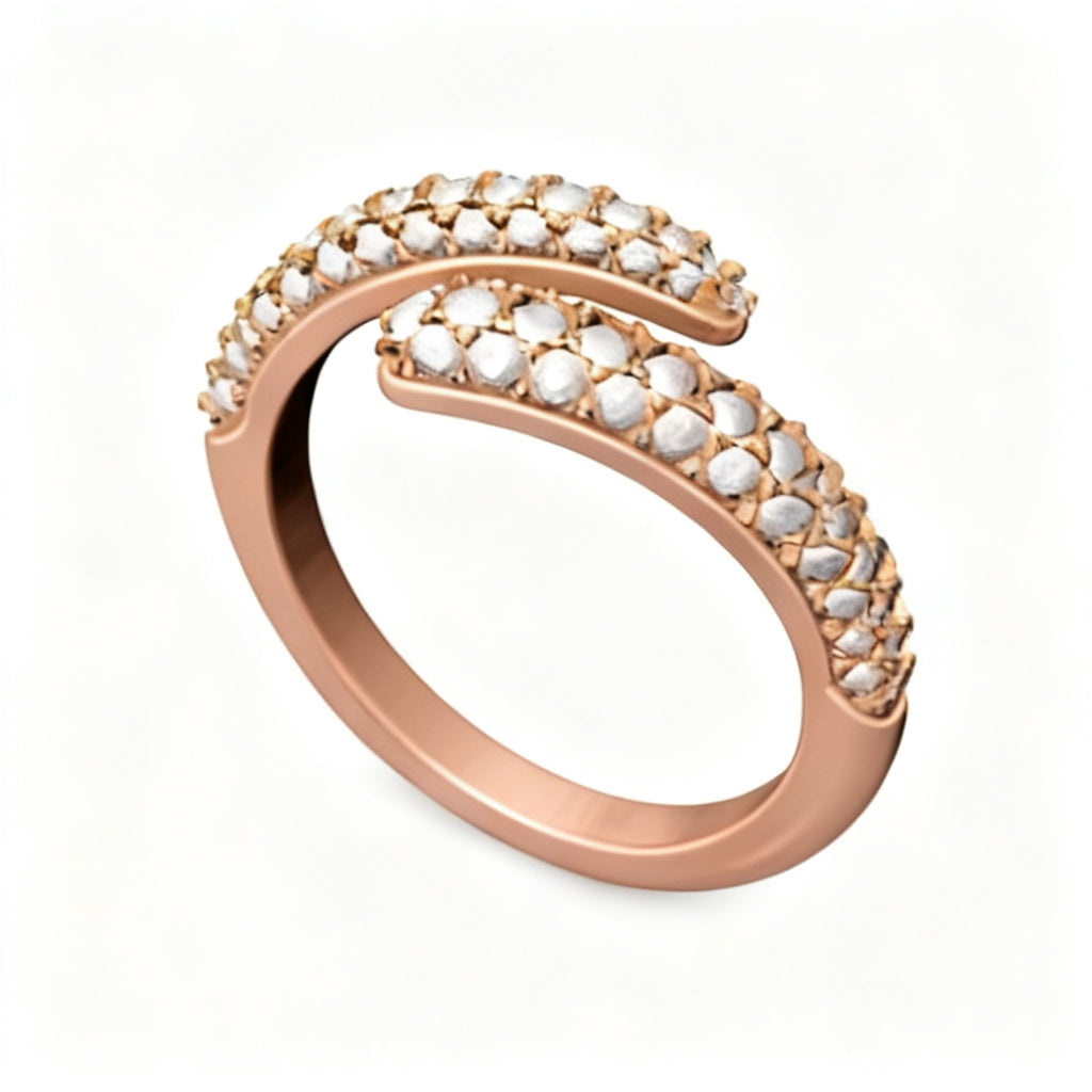 Radiant Pave Eternity Band Ring Rose Gold Overhead View