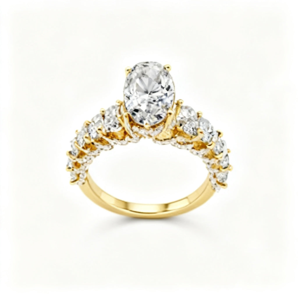 Luminous Wave Band Ring Yellow Gold Front View