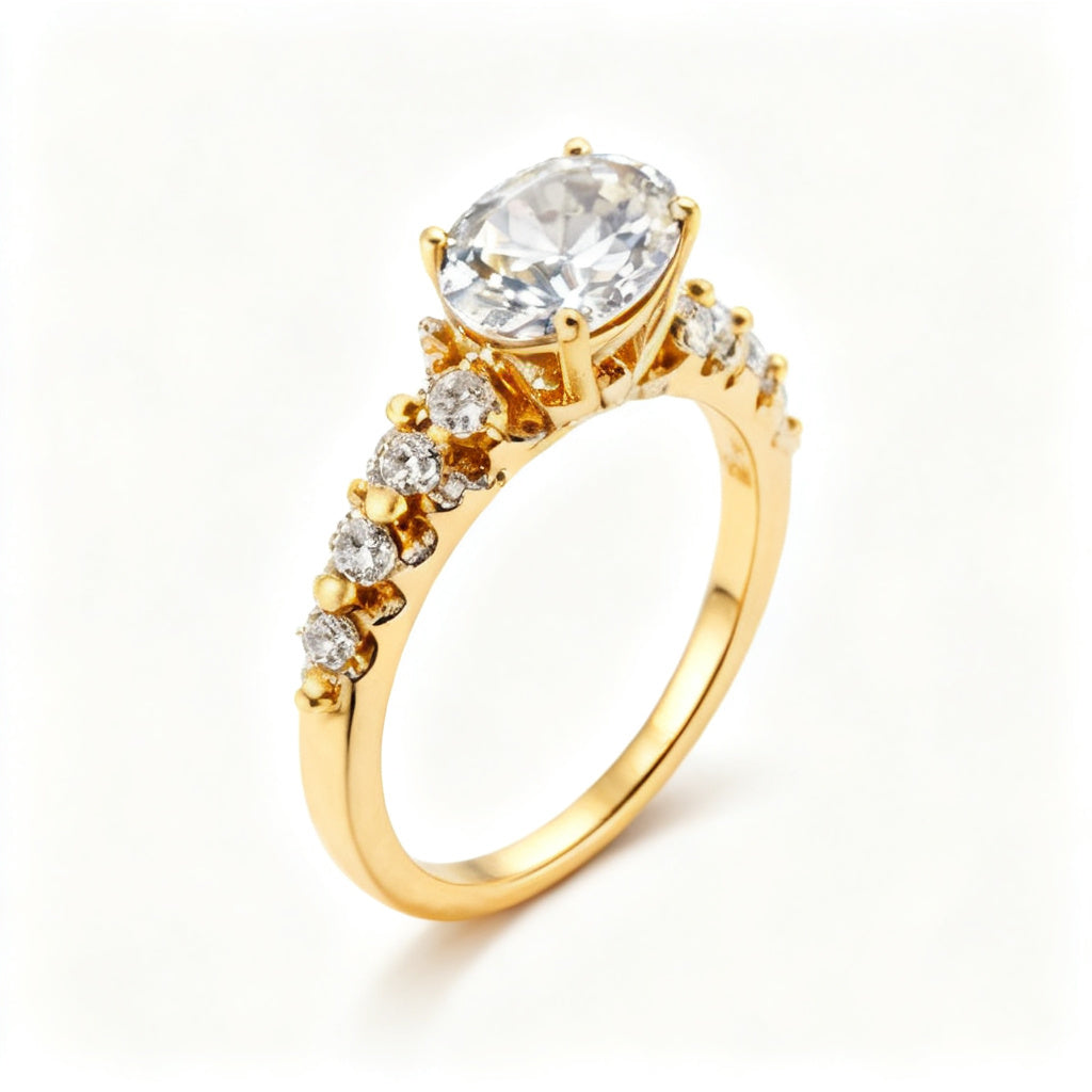 Luminous Wave Band Ring Yellow Gold Side View