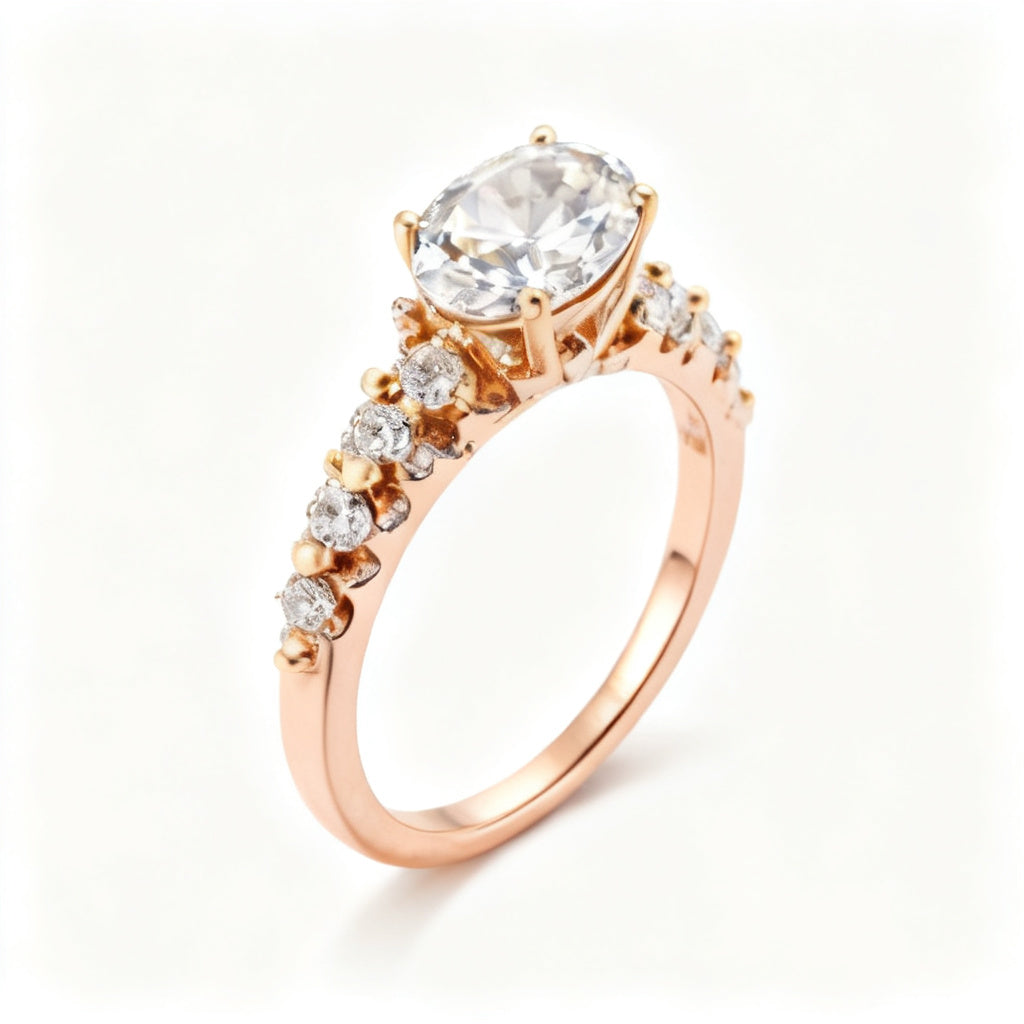 Luminous Wave Band Ring Rose Gold Side View