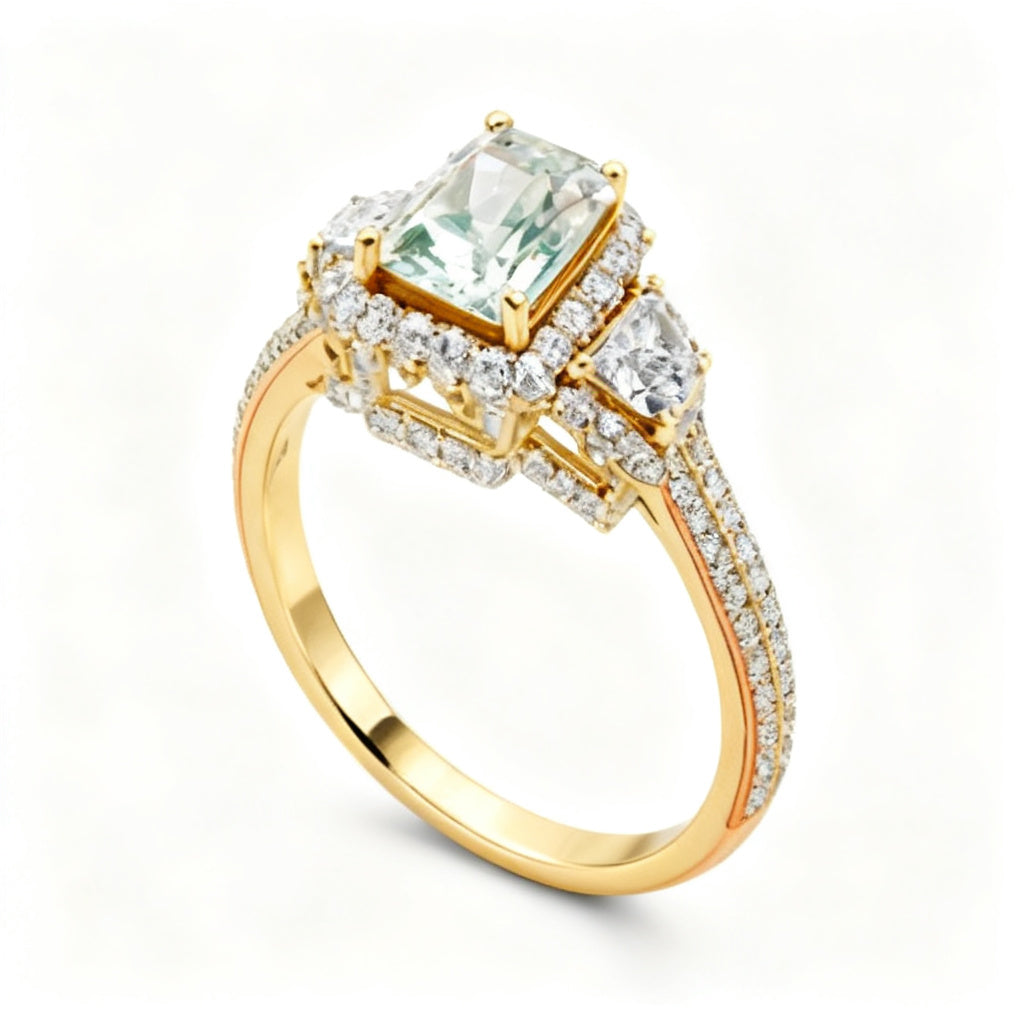 Radiant Stellaris Band Ring Yellow Gold Side View