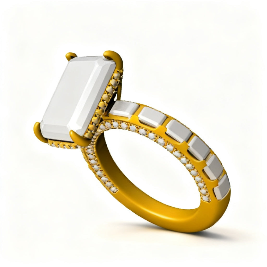 Emerald Radiance Band Ring Yellow Gold Side View