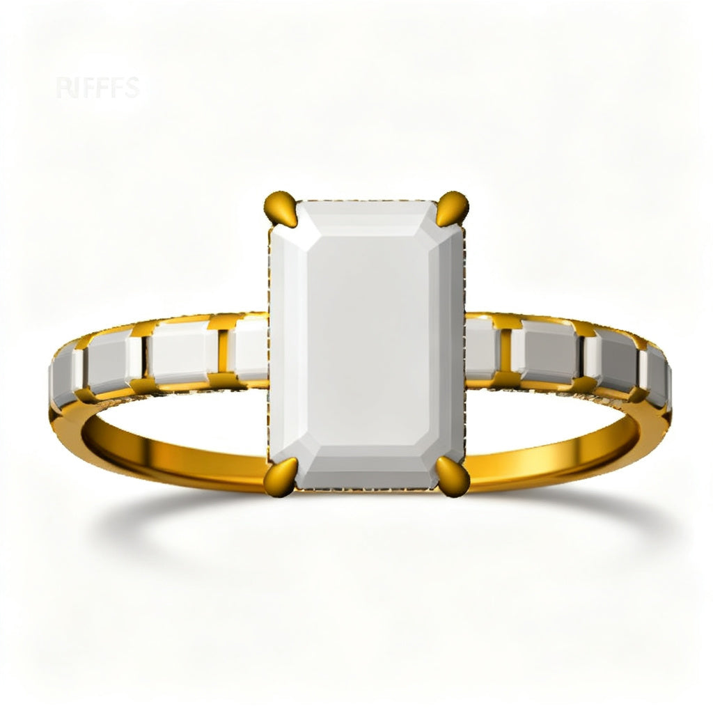Emerald Radiance Band Ring Yellow Gold Front View