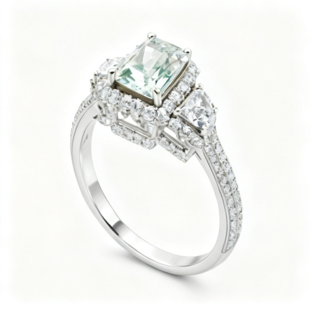 Radiant Stellaris Band Ring White Gold Side View