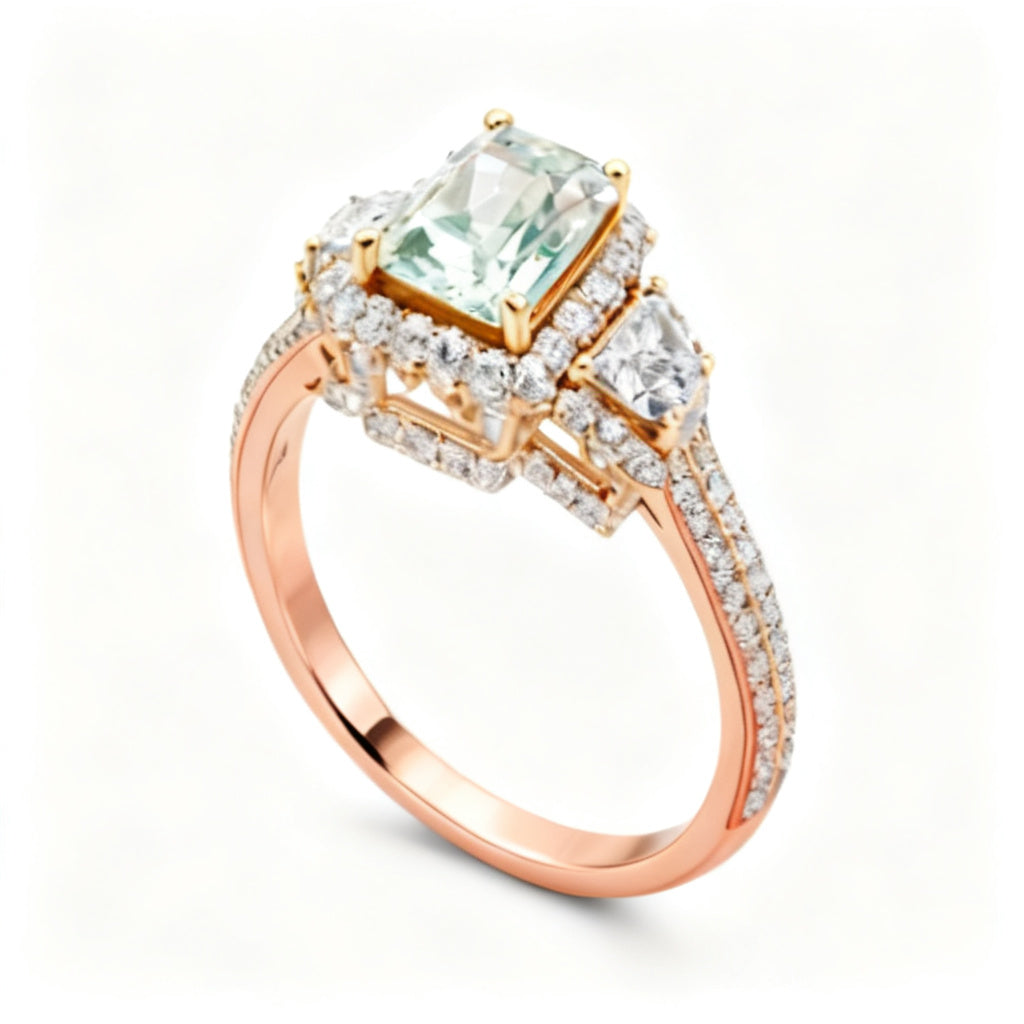 Radiant Stellaris Band Ring Rose Gold Side View