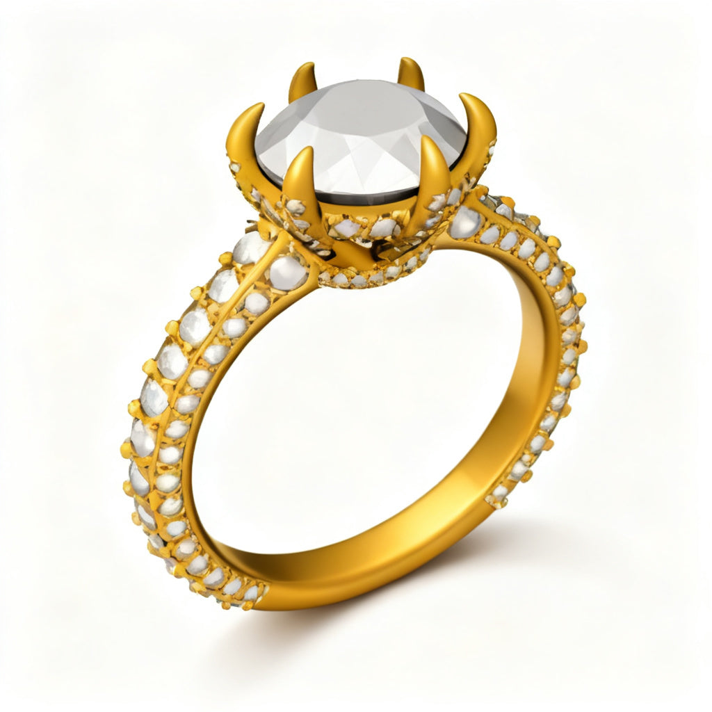 Eternal Glace Band Ring Yellow Gold 45 Degree View