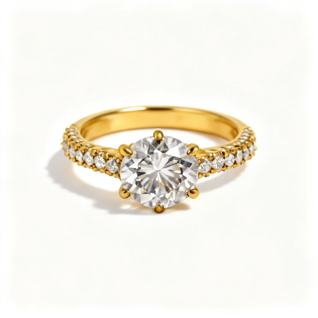 Eternal Glace Band Ring Yellow Gold Front View