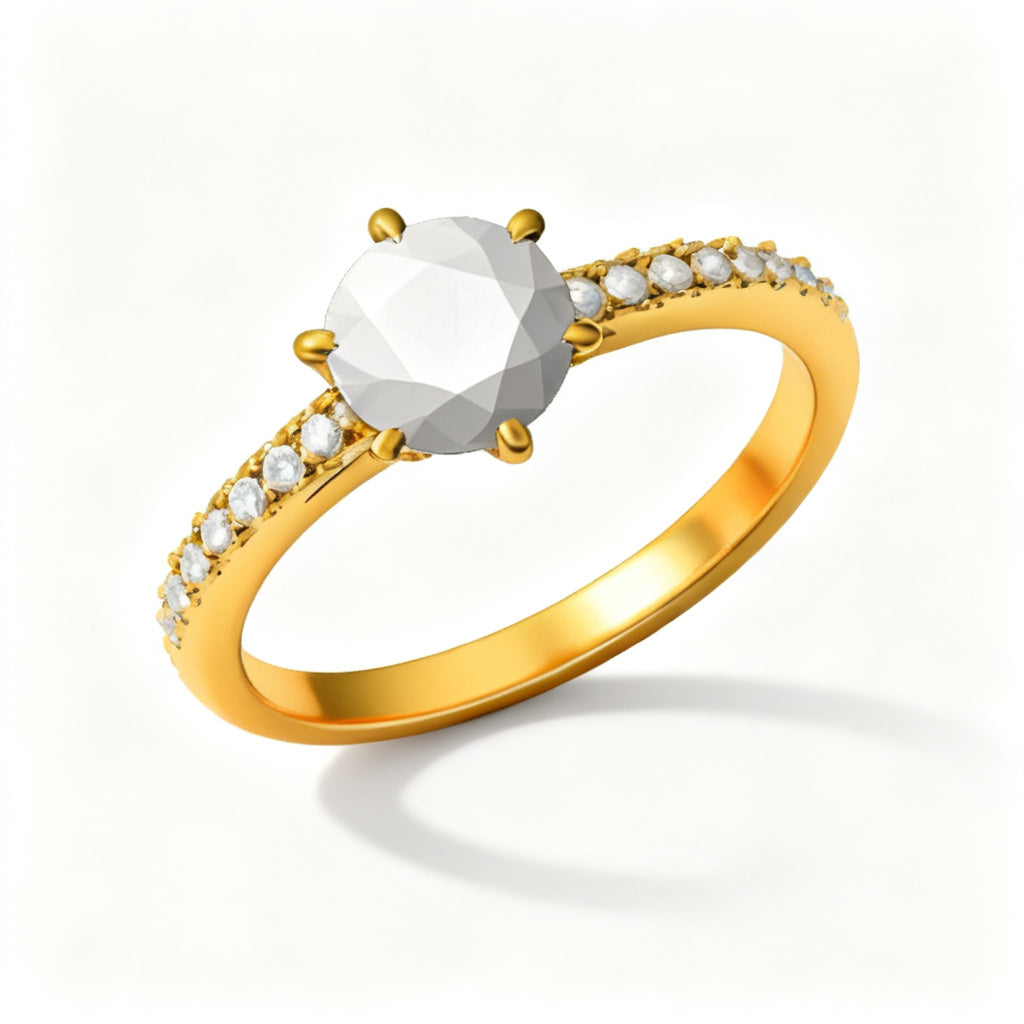Eternal Glace Band Ring Yellow Gold Overhead View