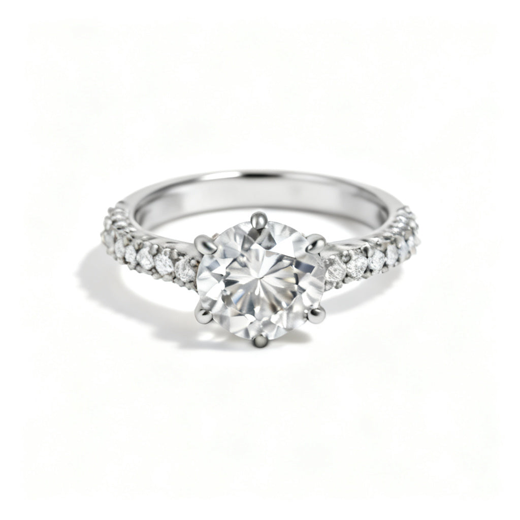 Eternal Glace Band Ring White Gold Front View