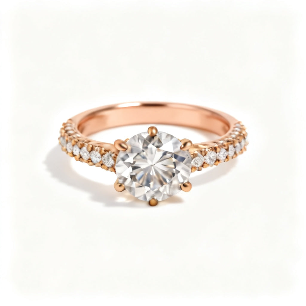 Eternal Glace Band Ring Rose Gold Front View
