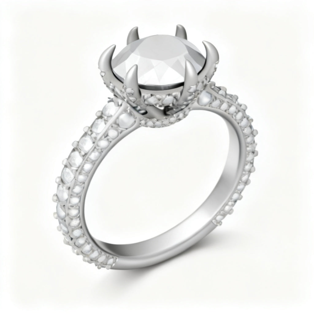Eternal Glace Band Ring White Gold 45 Degree View